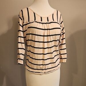 Loft 3/4 Sleeve Striped Top